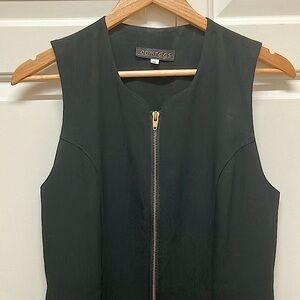 Comrags wool blend vintage lined sheath dress, sleeveless, long zipper, black